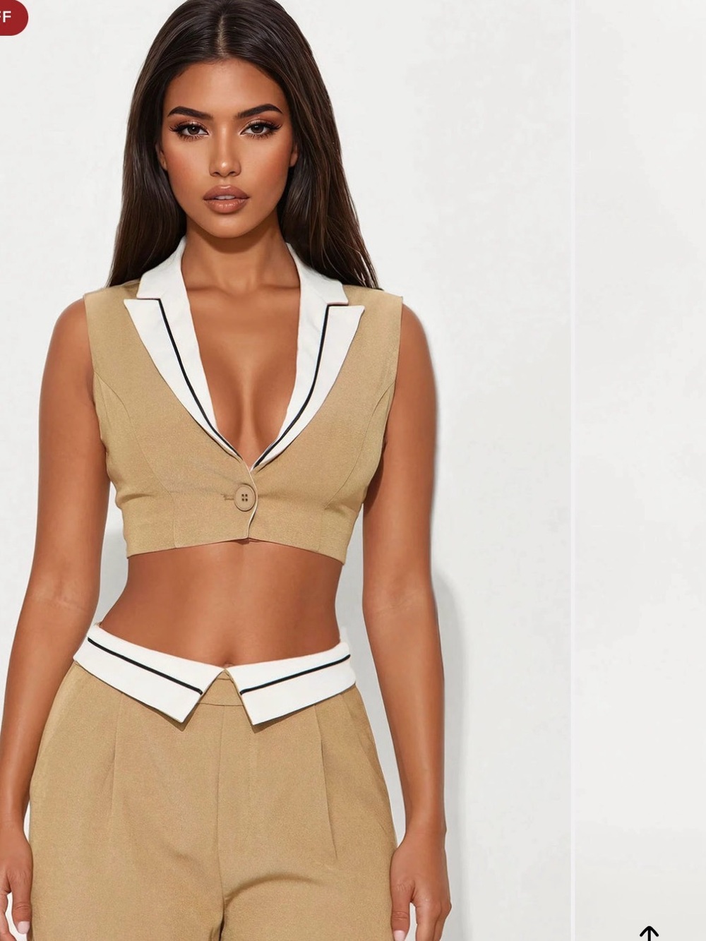 Layla Vest Pant Set - Taupe